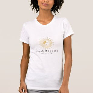 Camiseta Logotipo da moça Sun Goddese Personalizado