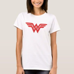Camiseta Logotipo da Mulher Maravilha Vermelha