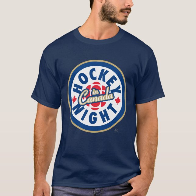 Camiseta Logotipo da noite de hóquei no Canadá (Frente)