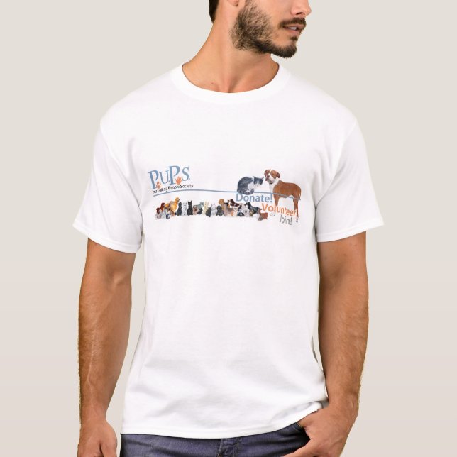 Camiseta Logotipo da PUPs com Cães e Gatos (Frente)