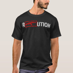Camiseta Logotipo da revolução de Ron Paul com um AK47 no