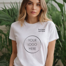 Camiseta Logotipo da sua empresa Promoção de marca com nome