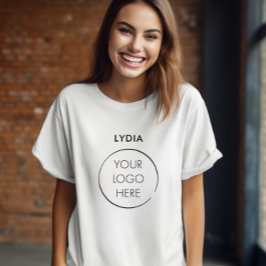 Camiseta Logotipo da sua empresa Promoção de marca com nome