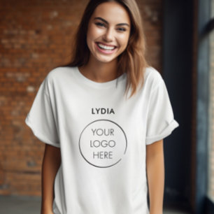 Camiseta Logotipo da sua empresa Promoção de marca com nome