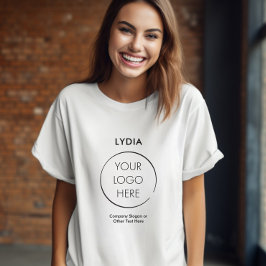 Camiseta Logotipo da sua empresa Promoção de marca com nome