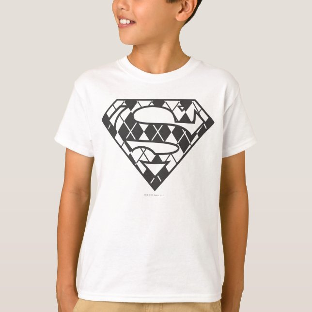 Camiseta Logotipo da Supergirl Black Argyle (Frente)
