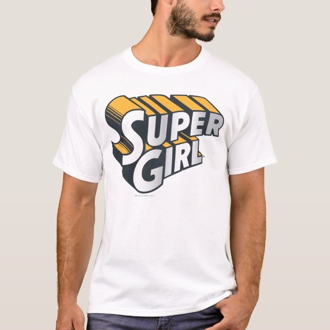 Camiseta Logotipo da Supergirl Silver e Orange (Frente)