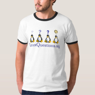 Camiseta Logotipo das perguntas de Linux