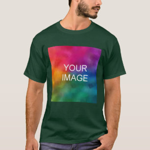 Camiseta Logotipo de adição personalizada de imagem em verd