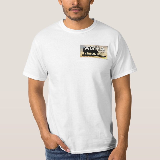 Camiseta Logotipo de AGHA no Tshirt dos homens (Frente)