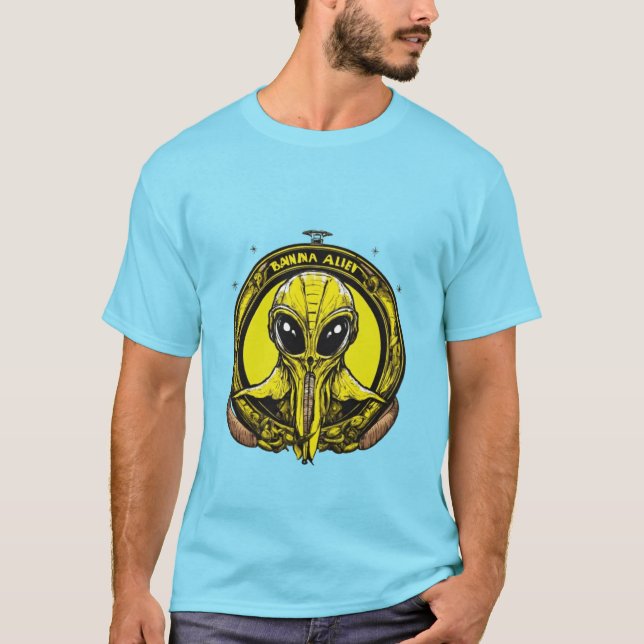 Camiseta logotipo de alienígena que come bananas (Frente)