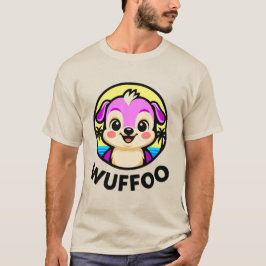 Camiseta Logotipo de animação de cachorrinho Kawaii da Wuff