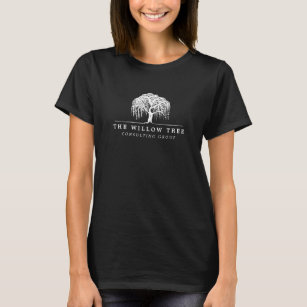 Camiseta Logotipo de Árvore Selvagem Branca Moderna