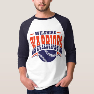 Camiseta Logotipo de Baseball do Marinho de Guerreiros Wils