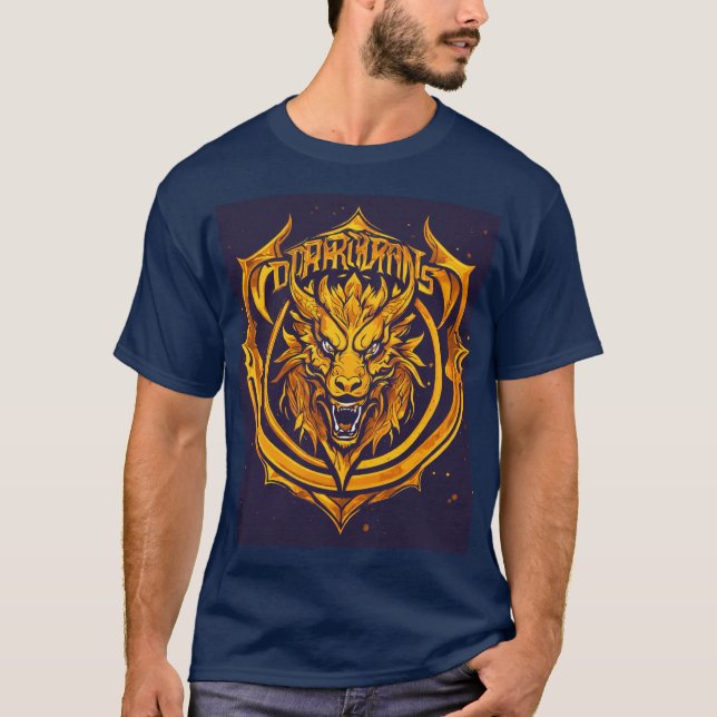 Camiseta logotipo de basquete do ouro dragons (Frente)