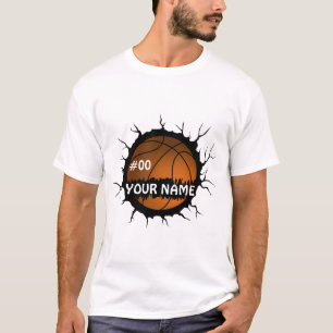 Camiseta Logotipo de basquete, Nome personalizado de basque