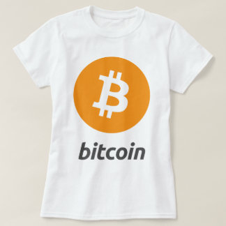 Camiseta Logotipo de Bitcoin com texto