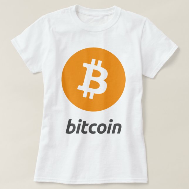 Camiseta Logotipo de Bitcoin com texto (Frente do Design)