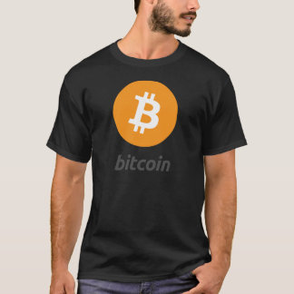 Camiseta Logotipo de Bitcoin com texto