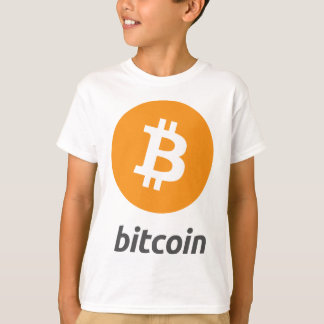 Camiseta Logotipo de Bitcoin com texto