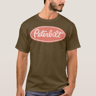 Camiseta logotipo de caminhões de peterbilhas vermelhas