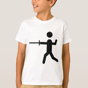 Camiseta logotipo de cerco preto do símbolo