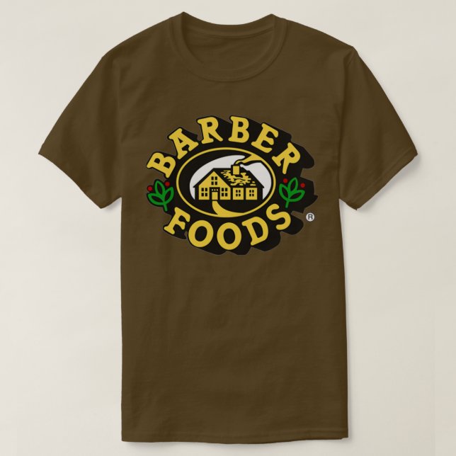Camiseta Logotipo de Comida de Barber (Frente do Design)