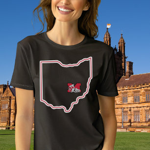 Camiseta Logotipo de Contorno da Universidade de Ohio de Mu