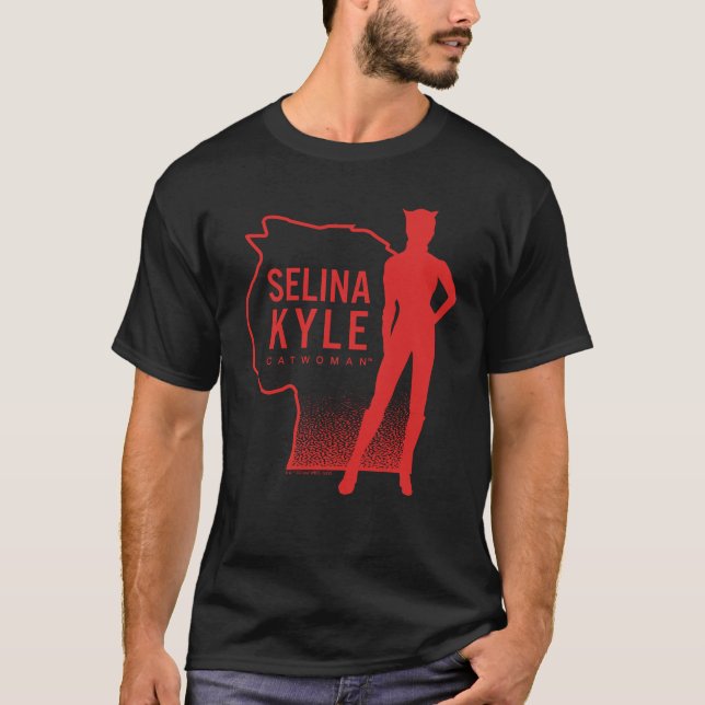 Camiseta Logotipo de Contorno de Selina Kyle CatWomen (Frente)