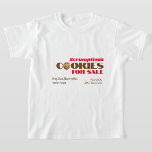 Camiseta Logotipo de Cookies, drenagem de fundos para venda