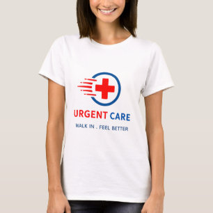 Camiseta Logotipo de Cuidados Urgentes para Clínica Médica