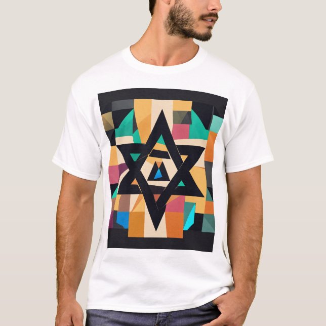 Camiseta Logotipo de Design plano quadrado T-Shirt (Frente)