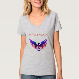 Camiseta Logotipo de Dragão com Gradiente Simétrico