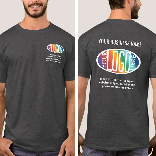 Camiseta Logotipo de empresa moderno impresso na parte fron (Criador carregado)