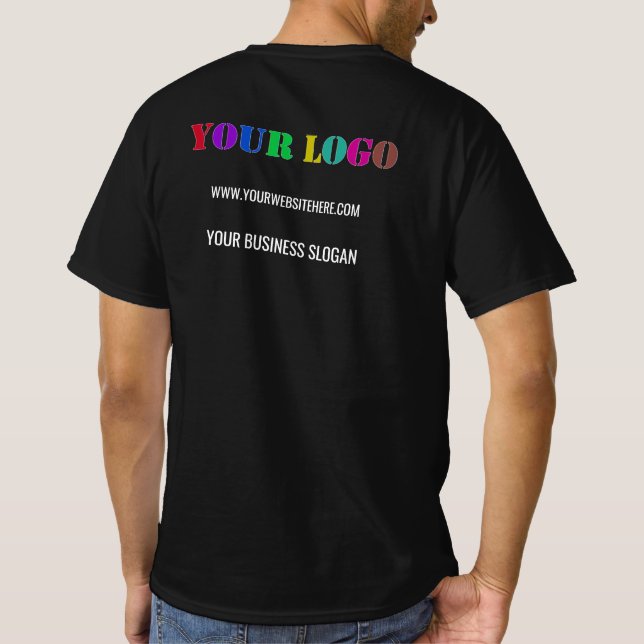 Camiseta Logotipo de empresa personalizado Texto da empresa (Verso)