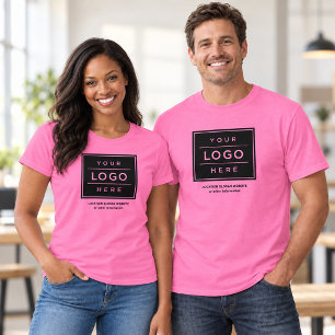 Camiseta Logotipo de Empresa Rosa Promo