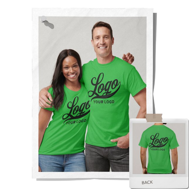 Camiseta Logótipo de empresa verde brilhante Homens de negó (Criador carregado)