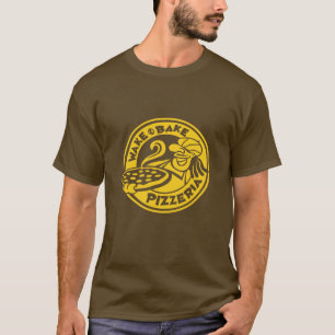 Camiseta Logotipo de entrega de pizza de Acordar e Assar de