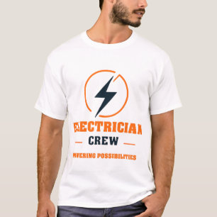 Camiseta ⚡ Logotipo de Equipe de Eletricista Vintage Emprei