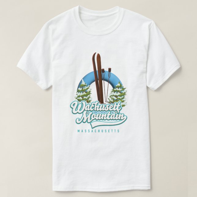 Camiseta Logotipo de esqui WMassachusetts Mountain (Frente do Design)
