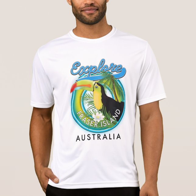 Camiseta Logotipo de exploração da Austrália na Ilha Fraser (Frente)