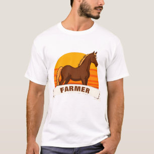 Camiseta Logotipo de Fazenda com Cavalo