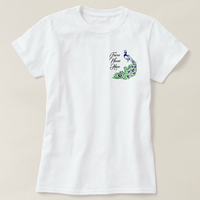 Camiseta Logotipo de Fazenda Peacock Personalizado (Frente do Design)