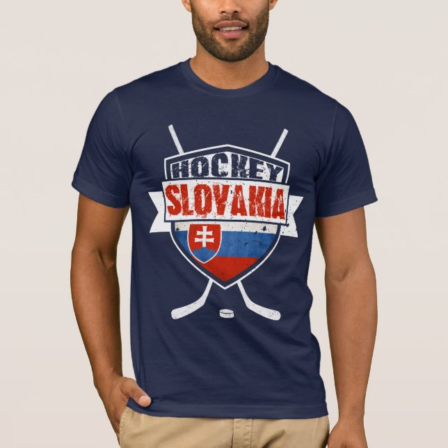 Camiseta Logotipo de Hockey da Eslováquia, com Impressão (Frente)