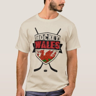 Camiseta Logotipo de Hóquei em Gelo Galês com Impressão