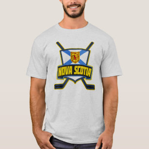 Camiseta Logotipo De Hóquei Na Bandeira Da Nova Escócia, Co