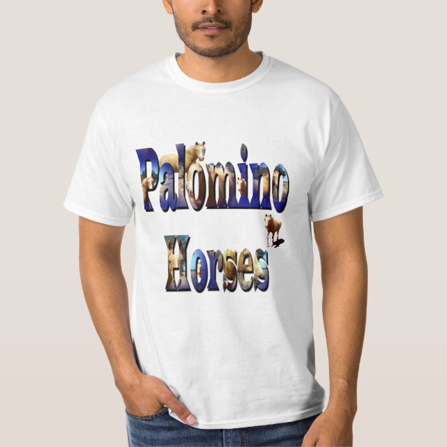 Camiseta Logotipo de Imagem de Cavalos de Palomino (Frente)