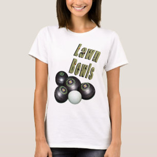 Camiseta Logotipo De Imagem E Bolinhos Do Lawn Bowls,