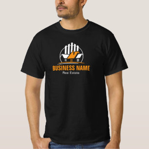 Camiseta Logotipo de Imobiliária Branco Laranja Profissiona