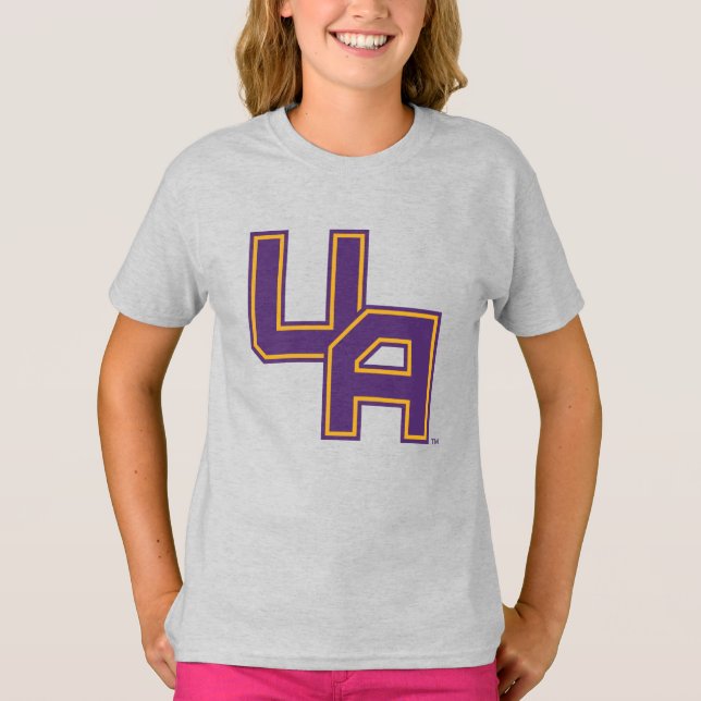 Camiseta Logotipo de Iniciais da Universidade de Albany (Frente)